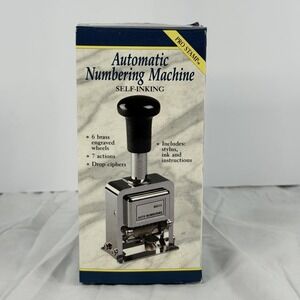 Vintage Rogers Automatic Numbering Machine Self Inking Original Box